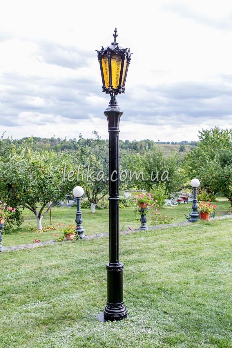 Чавунний парковий світильник 4,26 м на 1 плафон 