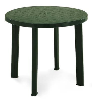 Стол круглый пластиковый зеленого цвета Tondo D90