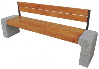 Скамейка из бетона со спинкой Слайд плюс