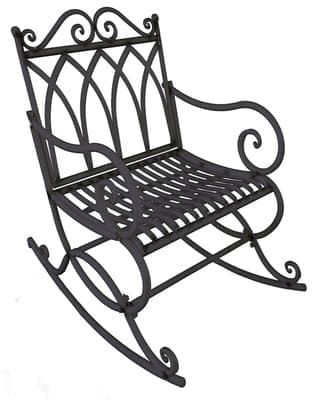 Зручне садове крісло-гойдалка з кованого металу