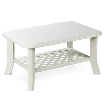 Столик прямоугольный пластиковый  белого цвета Niso
