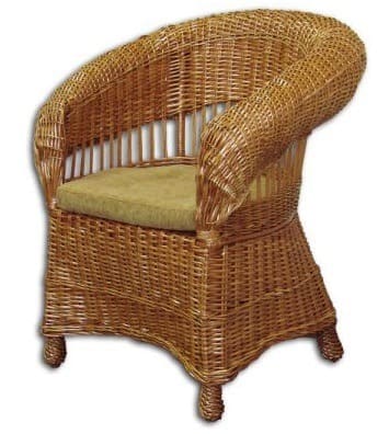 Купить кресло садовое  в Украине, лоза с подушкой