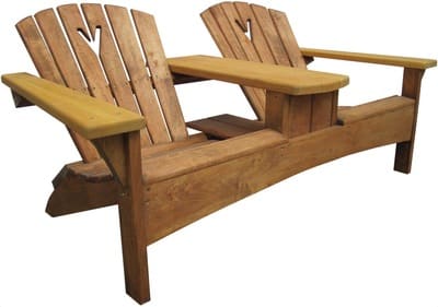 Скамейка из дерева Партитура с двумя раздельными сидениями анатомической формы