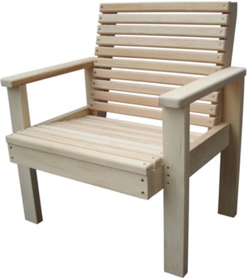 Кресло садовое из дерева с подлокотниками и со спинкой