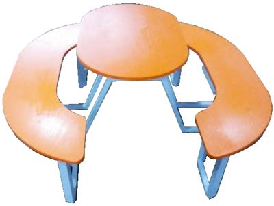 Комплект вуличний стіл овальний з двома лавками
