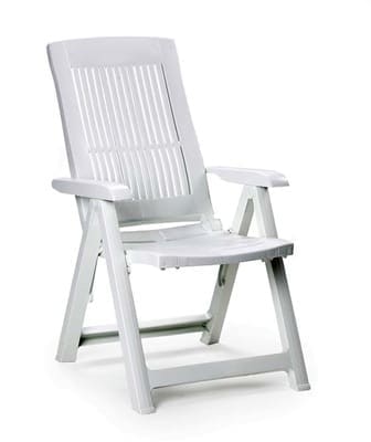 Кресло раскладное  пластиковое белое