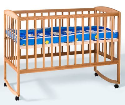 Купити дитяче ліжко з дугами на колесах з бука