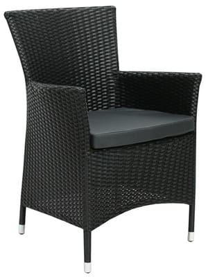 Кресло из ротанга черное с подушкой