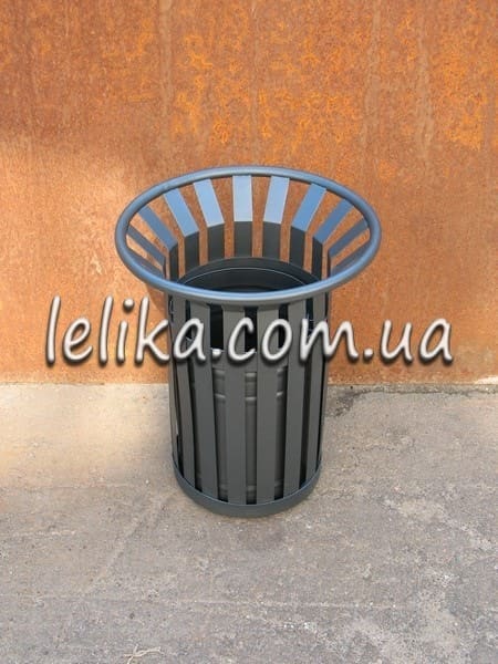 Урна уличная металлическая цилиндрическая с расширенным круглым отверстием Киев