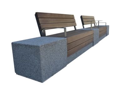 Купить скамейку из дерева и бетона