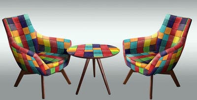 Меблевий комплект зі столика та крісел в яскравому забарвленні. Фото 5