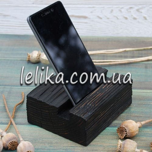 Підставка для смартфону та планшету з деревини сосни