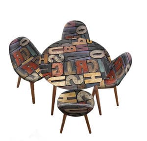 Меблевий комплект з круглого столика та стільців. Фото 1