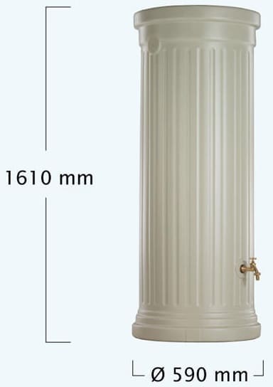 Ємність для збору дощової води у вигляді колони з краном