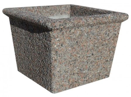 Вазон квадратный из бетона с покрытием из мраморной крошки