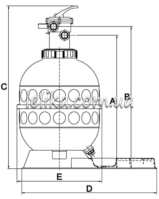  Схема фильтрационная установка с насосом Ondina модель GTO506-51, серия GRANADA, KRIPSOL