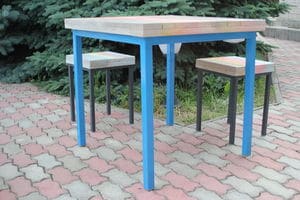 Міцний квадратний стіл у стилі лофт з деревини сосни