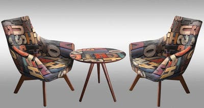 Меблевий комплект зі столика та крісел в яскравому забарвленні. Фото 7