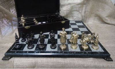  Бронзові шахові фігурки з гранітною дошкою. Фото 3