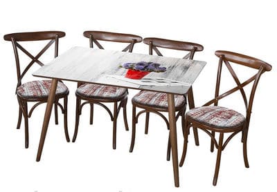 Меблевий комплект з прямокутного столу та віденських стільців. Фото 4