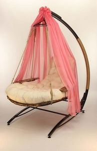 підвісна гойдалка-крісло "ЕГО". Бризки шампанського з рожевим балдахіном.