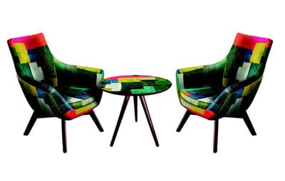 Меблевий комплект зі столика та крісел в яскравому забарвленні. Фото 2